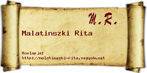Malatinszki Rita névjegykártya