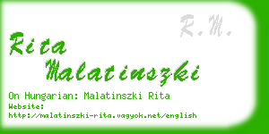 rita malatinszki business card